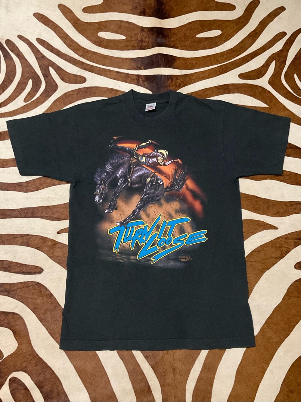 Vintage Single Stitch Langford Rodeo Cowboy Bronco Shirt 1994 Size Medium